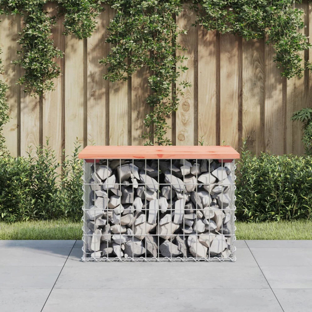 vidaXL Trädgårdsbänk gabion-design 63x44x42 cm massivt douglasträ