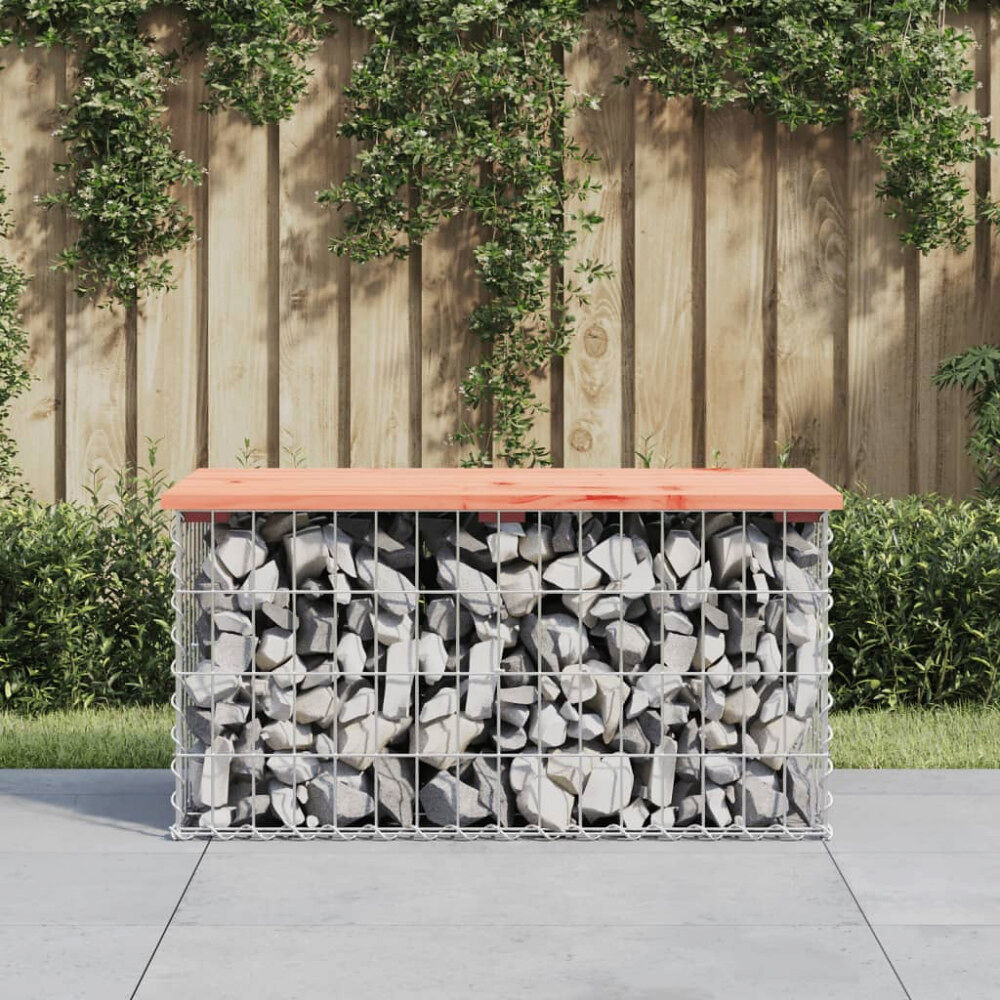 vidaXL Trädgårdsbänk gabion-design 83x44x42 cm massivt douglasträ