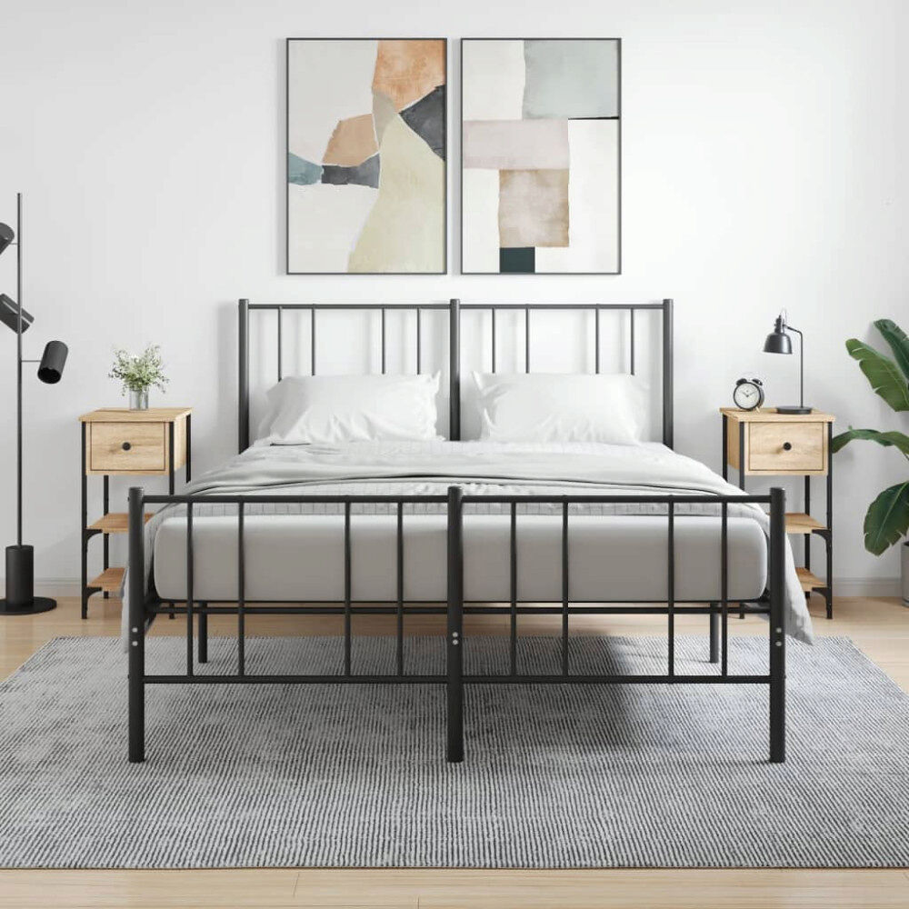 vidaXL Sängbord 2 st sonoma-ek 34x36x70 cm konstruerat trä