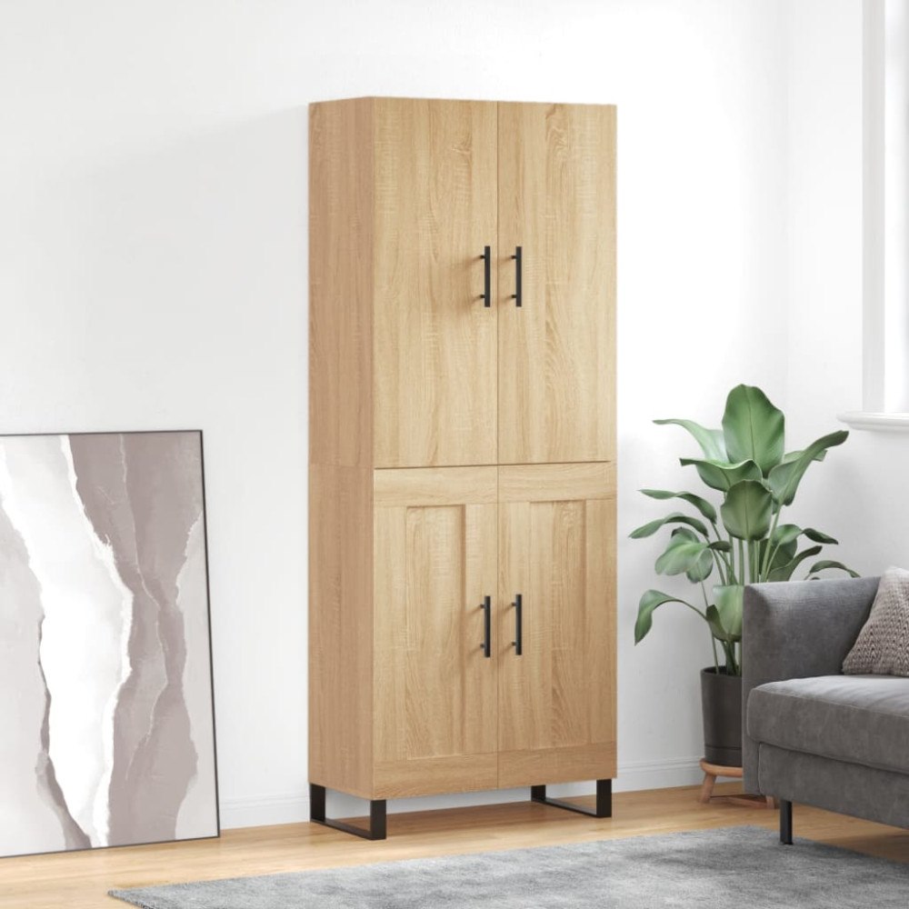 vidaXL Högskåp sonoma-ek 69,5x34x180 cm konstruerat trä