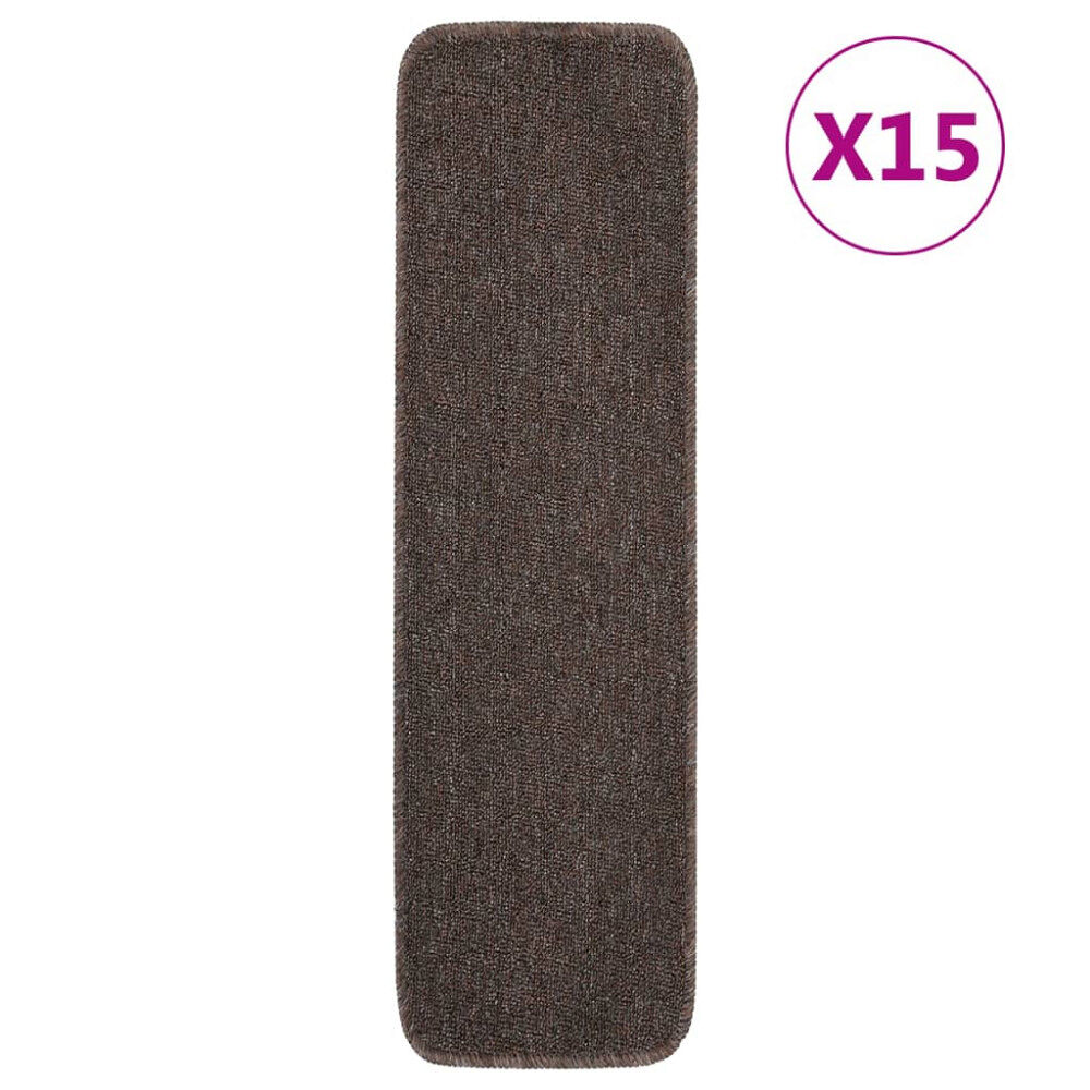 vidaXL Trappstegsmattor 15 st 75x20 cm brun rektangulär