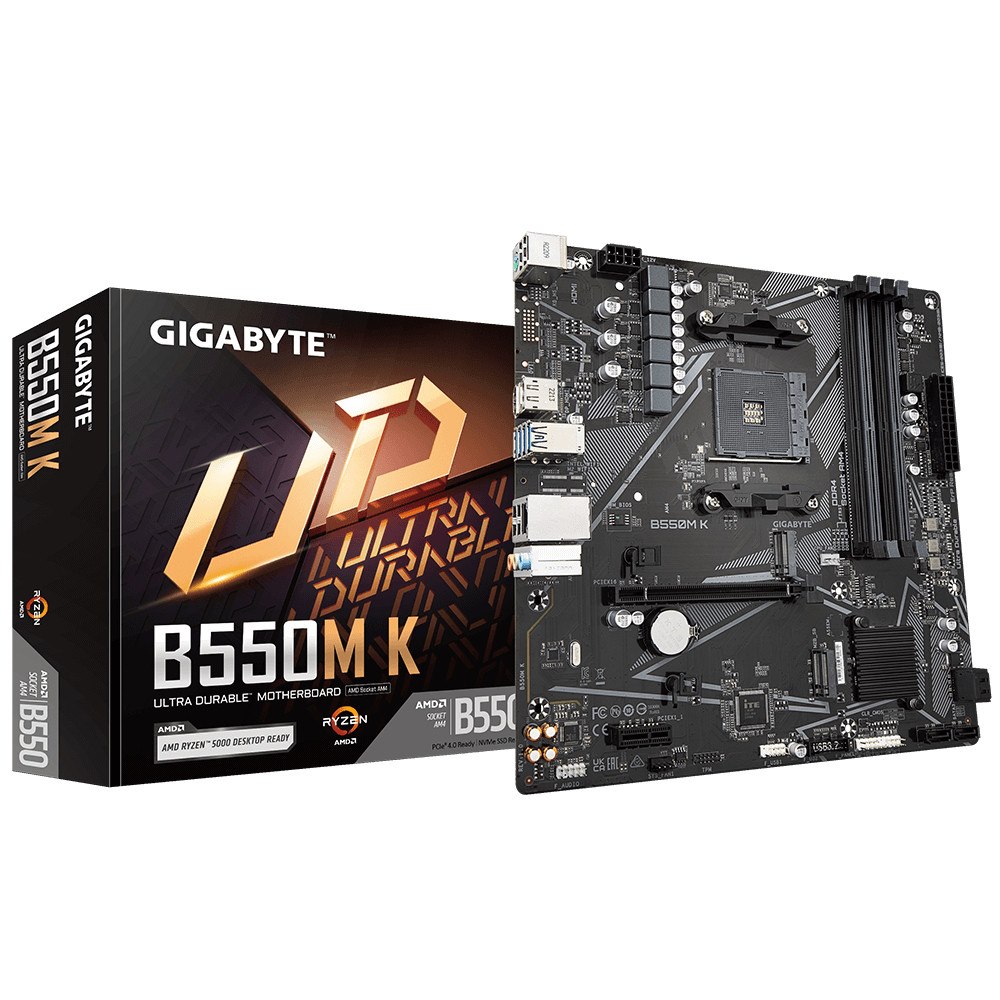 Gigabyte Technology Gigabyte B550M K 1.0 moderkort AMD B550 Uttag AM4 micro ATX