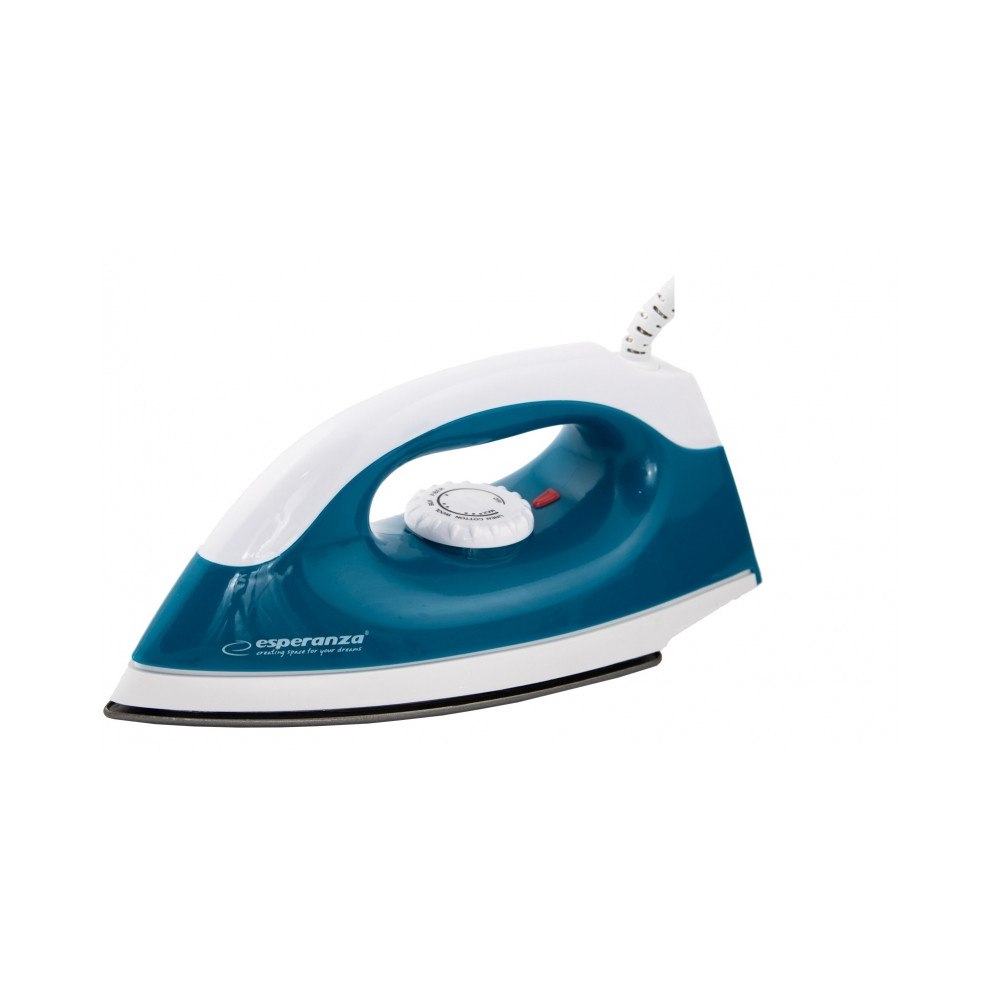 ESPERANZA Esperanza TRAVEL IRON SMOOTHER Torrstrykjärn Strysula non-stick 1200 W Blå, Vit