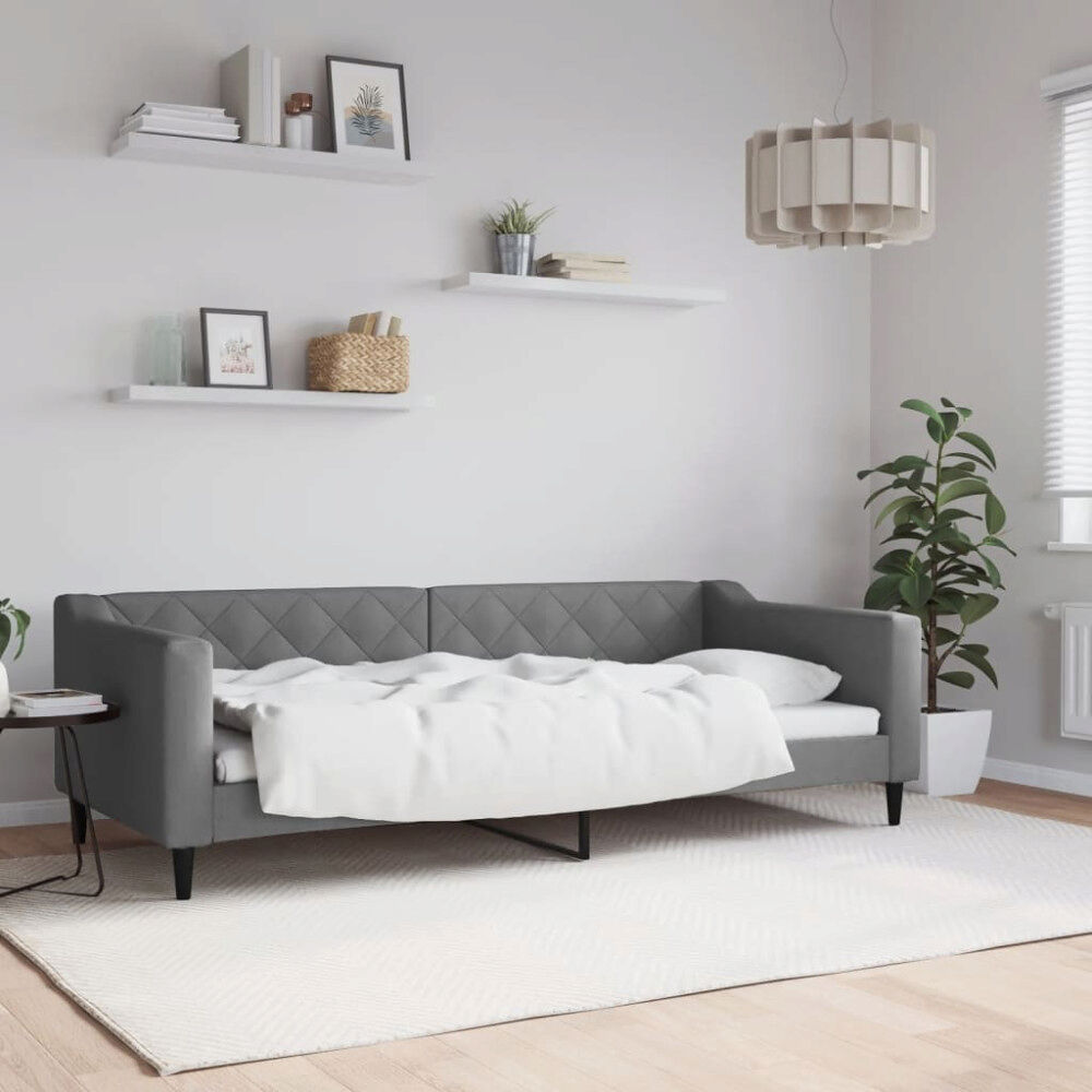 vidaXL Dagbädd mörkgrå 90x200 cm tyg