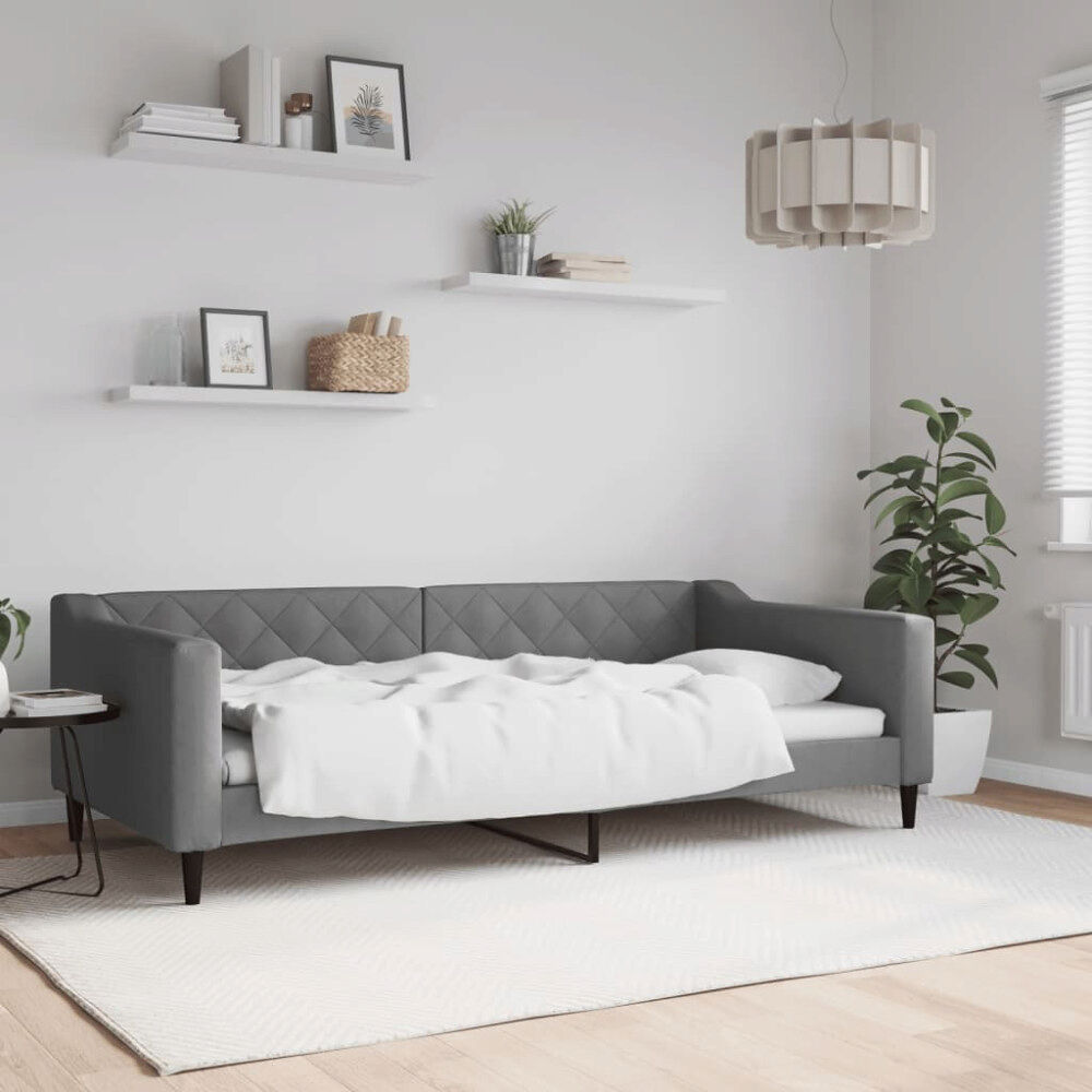 vidaXL Dagbädd mörkgrå 100x200 cm tyg