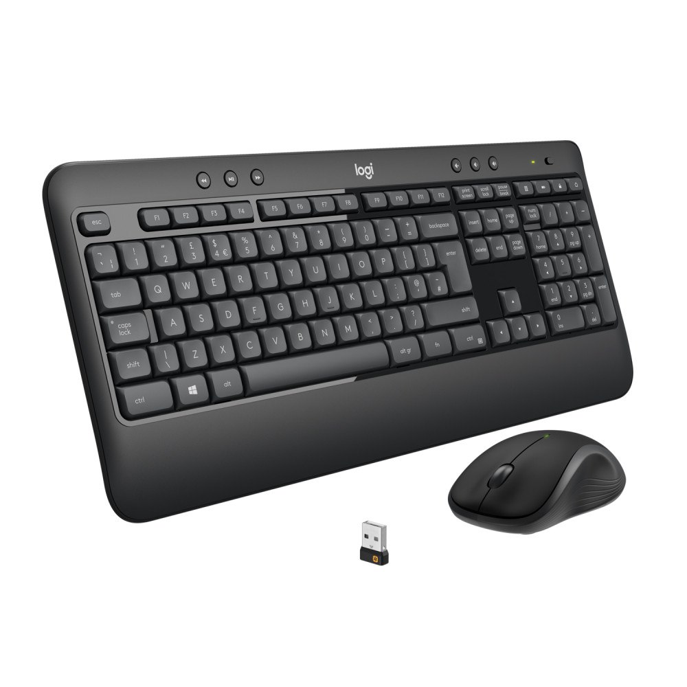 Logitech Logitech Advanced MK540 tangentbord Mus inkluderad USB QWERTY Holländsk Svart, Vit