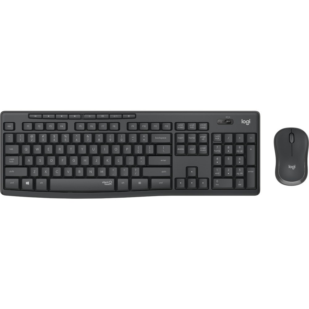 Logitech Logitech MK295 Silent Wireless Combo tangentbord Mus inkluderad USB QWERTY Nordic grafit