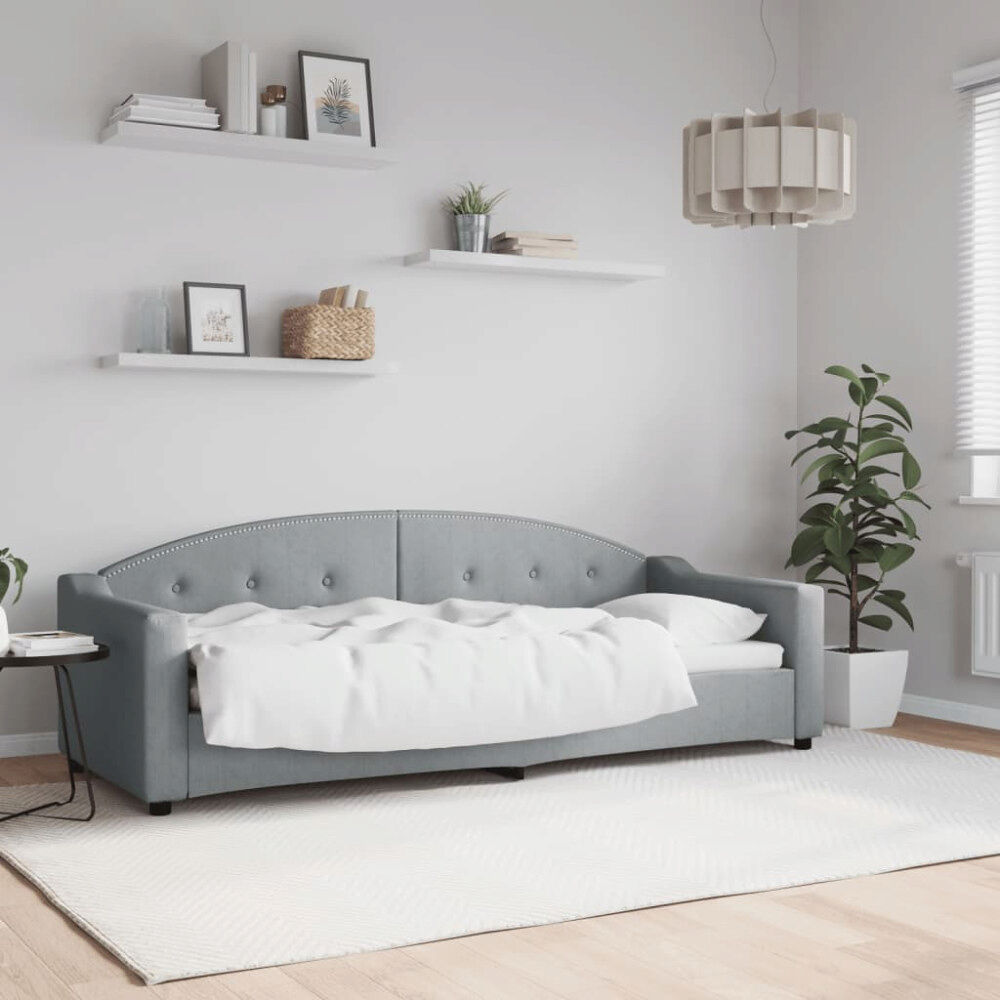 vidaXL Dagbädd ljusgrå 80x200 cm tyg