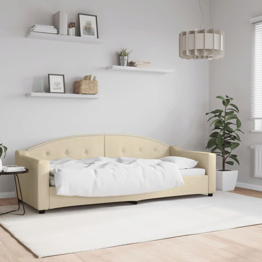 vidaXL Dagbädd gräddvit 80x200 cm tyg