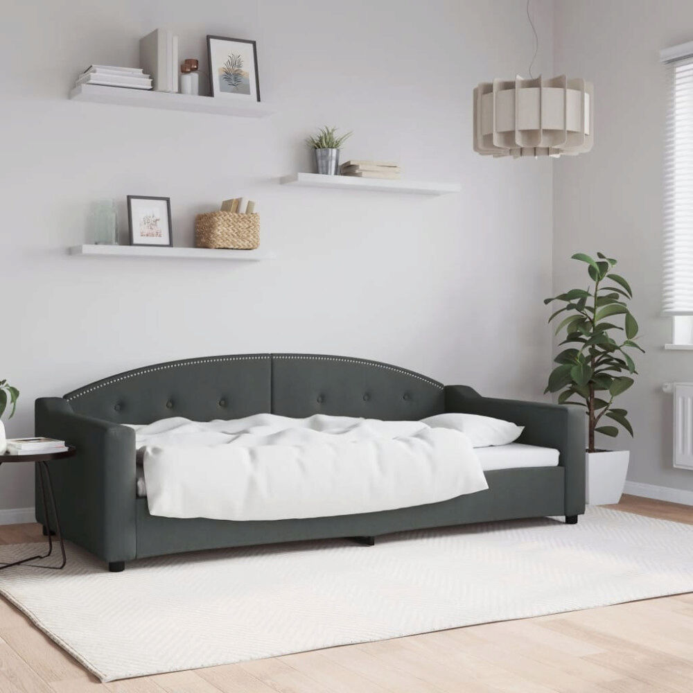 vidaXL Dagbädd mörkgrå 90x200 cm tyg