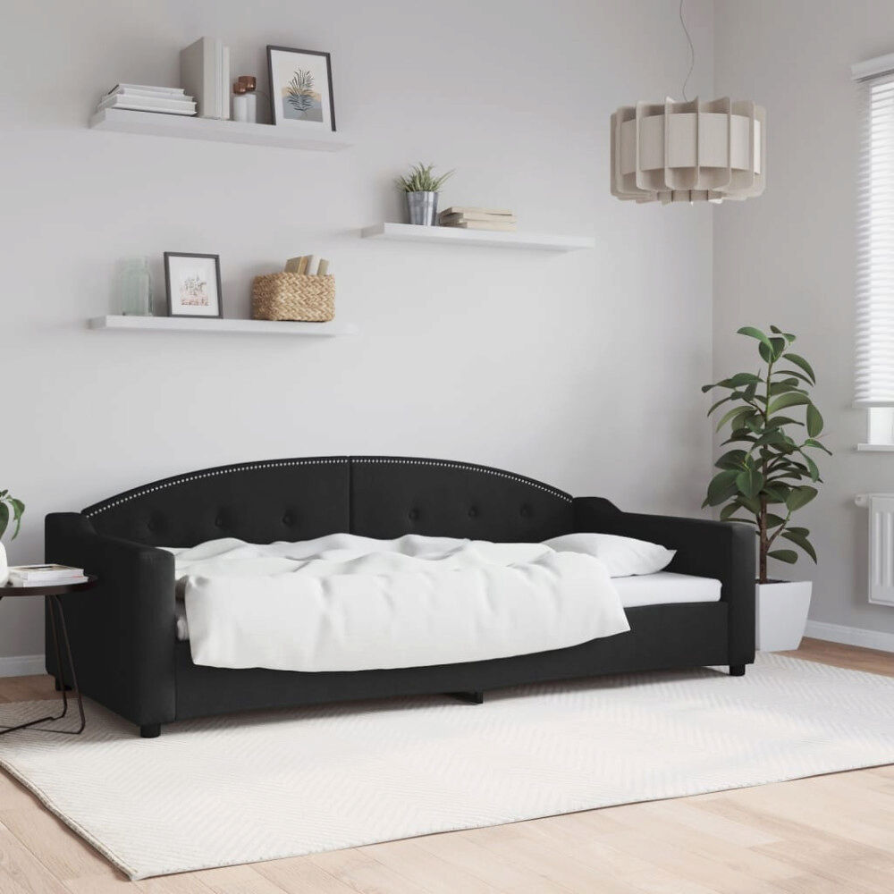 vidaXL Dagbädd svart 90x200 cm tyg