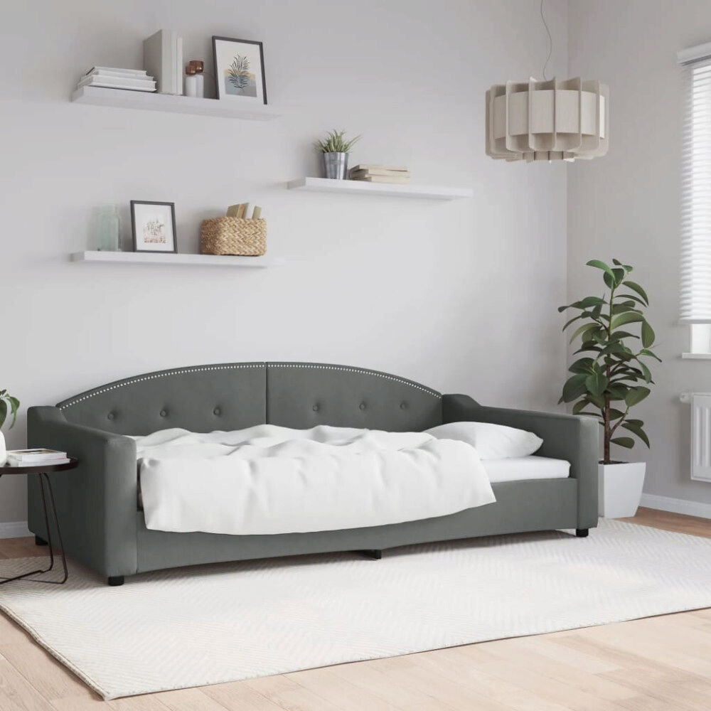 vidaXL Dagbädd mörkgrå 100x200 cm tyg