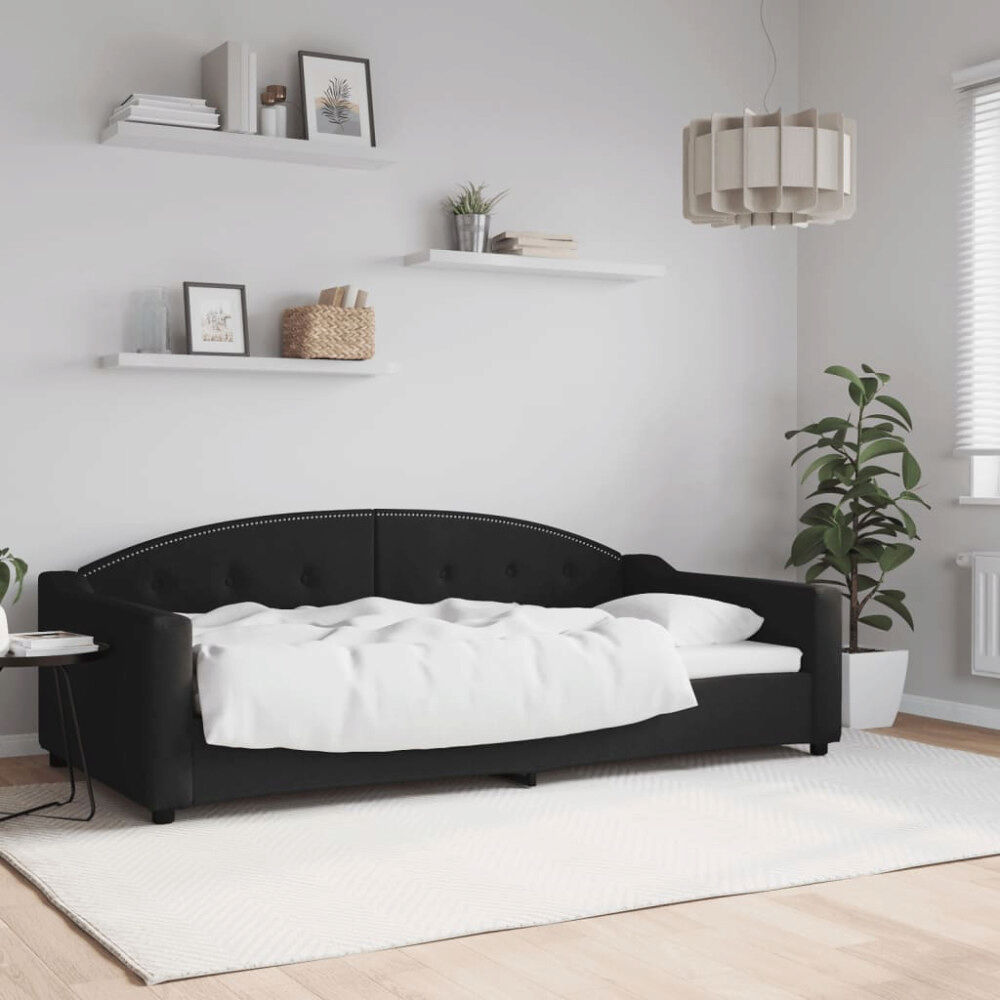 vidaXL Dagbädd svart 100x200 cm tyg