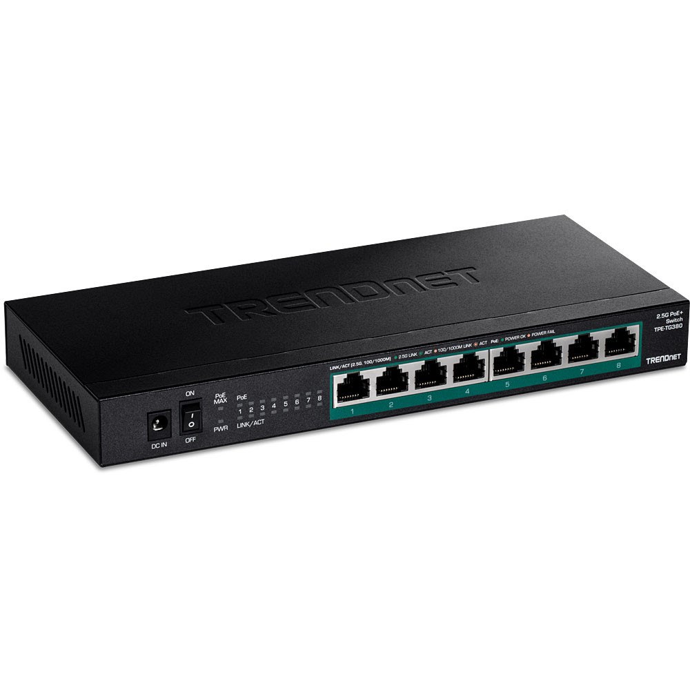TRENDnet Trendnet TPE-TG380 nätverksswitchar Ohanterad 2.5G Ethernet (100/1000/2500) Strömförsörjning via Ethernet (PoE) stöd Sva...