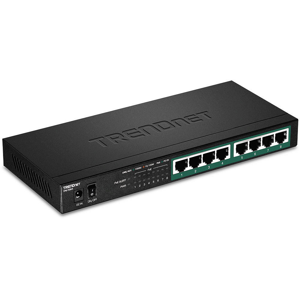 TRENDnet Trendnet TPE-TG84 nätverksswitchar Ohanterad Gigabit Ethernet (10/100/1000) Strömförsörjning via Ethernet (PoE) stöd Sva...