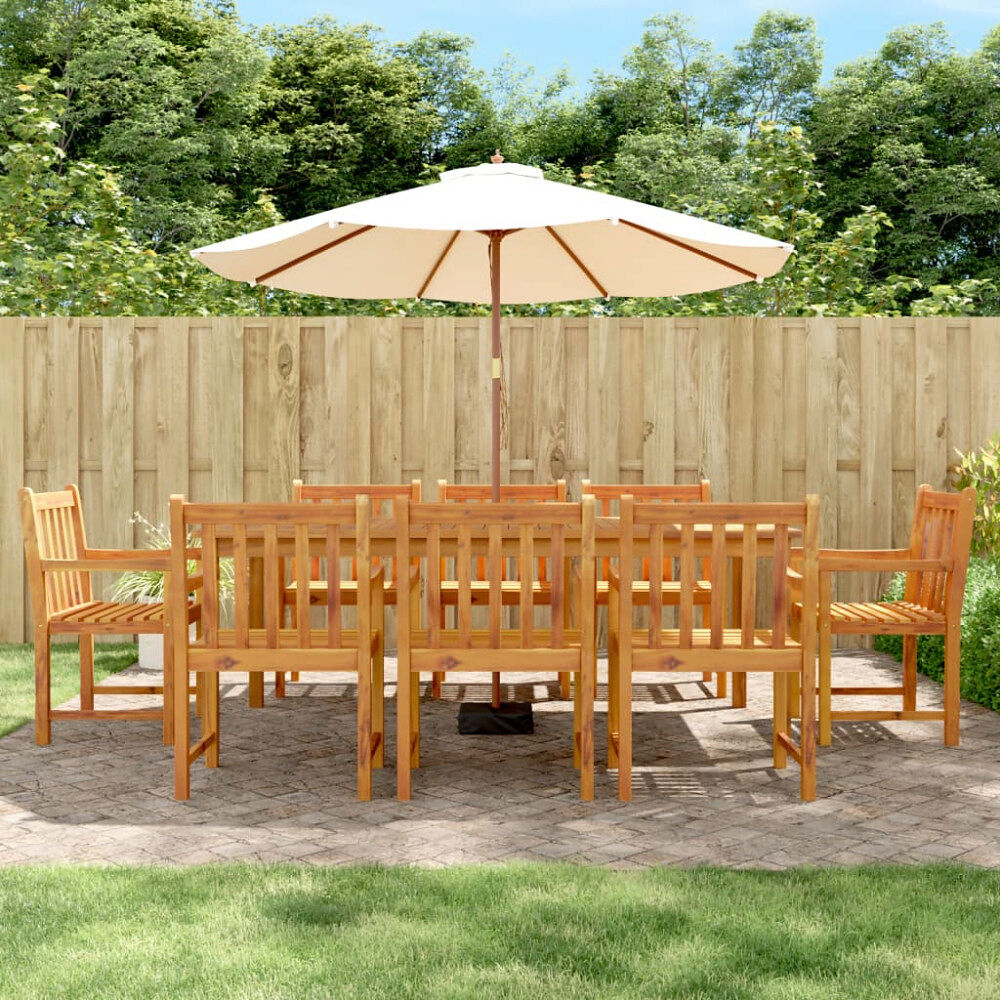 vidaXL Trädgårdsstolar 8 st 56x55,5x90 cm massivt akaciaträ