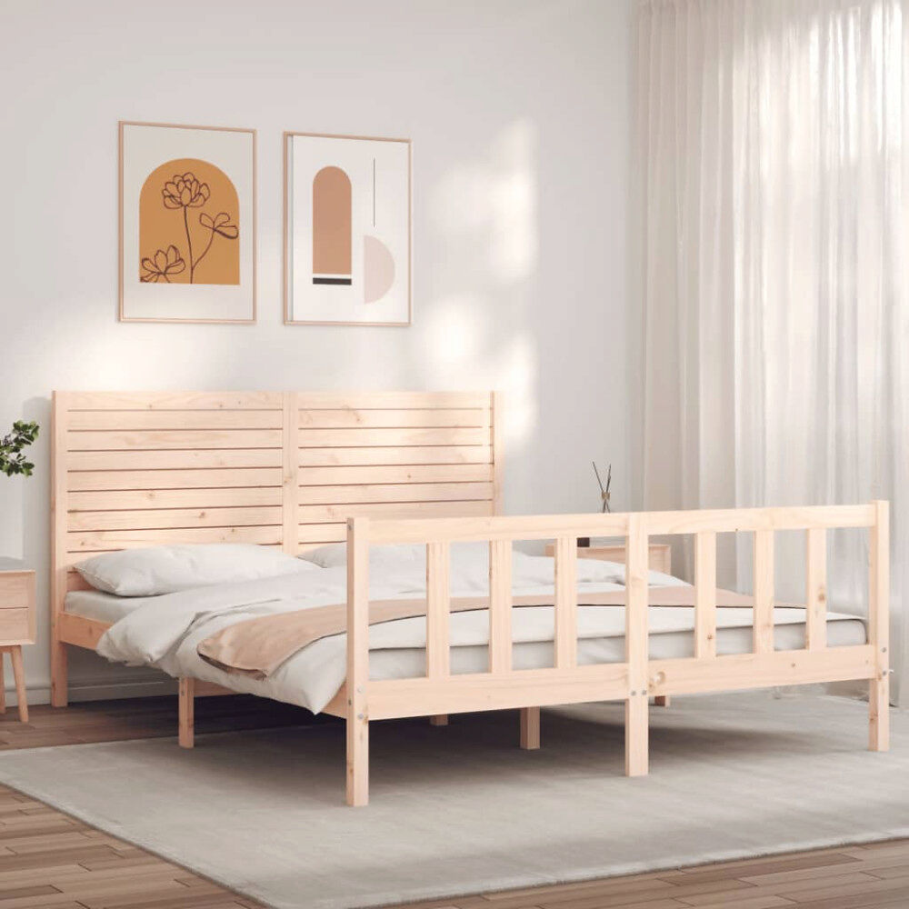 vidaXL Sängram utan madrass 160x200 cm massiv furu