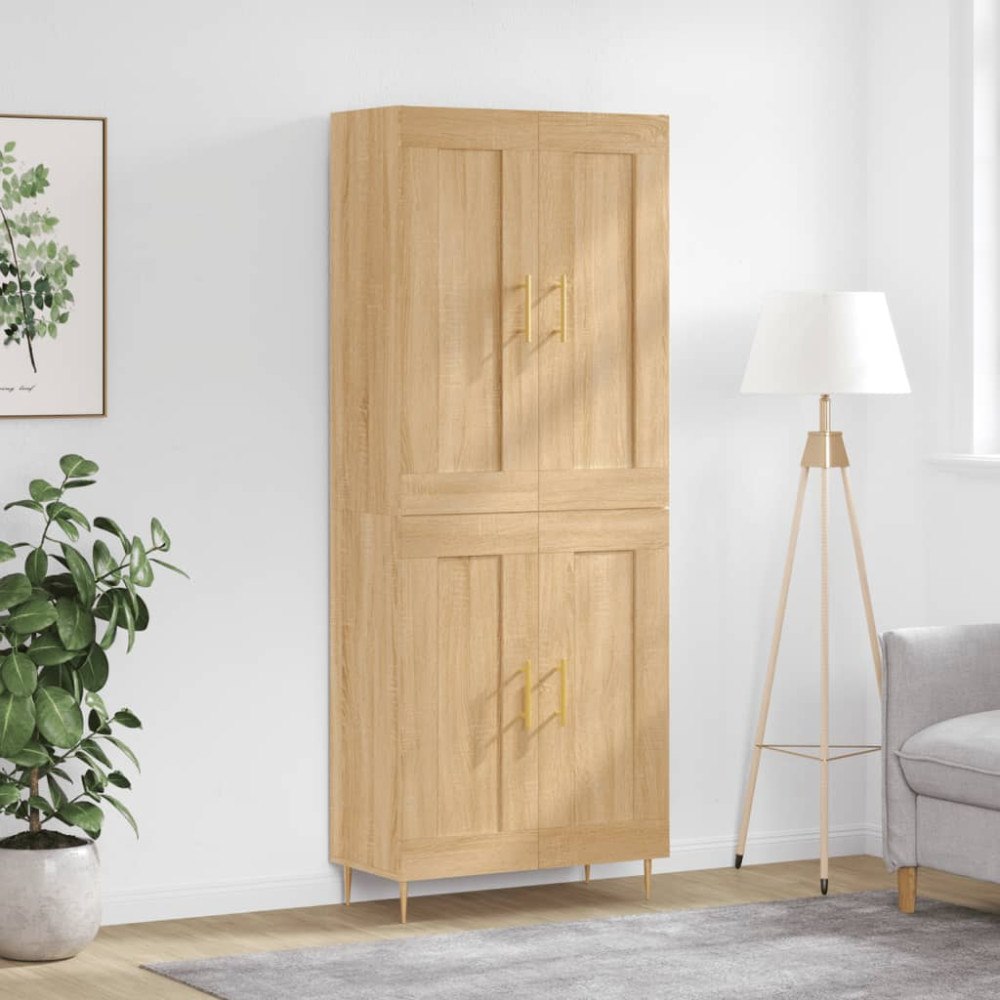 vidaXL Högskåp sonoma-ek 69,5x34x180 cm konstruerat trä