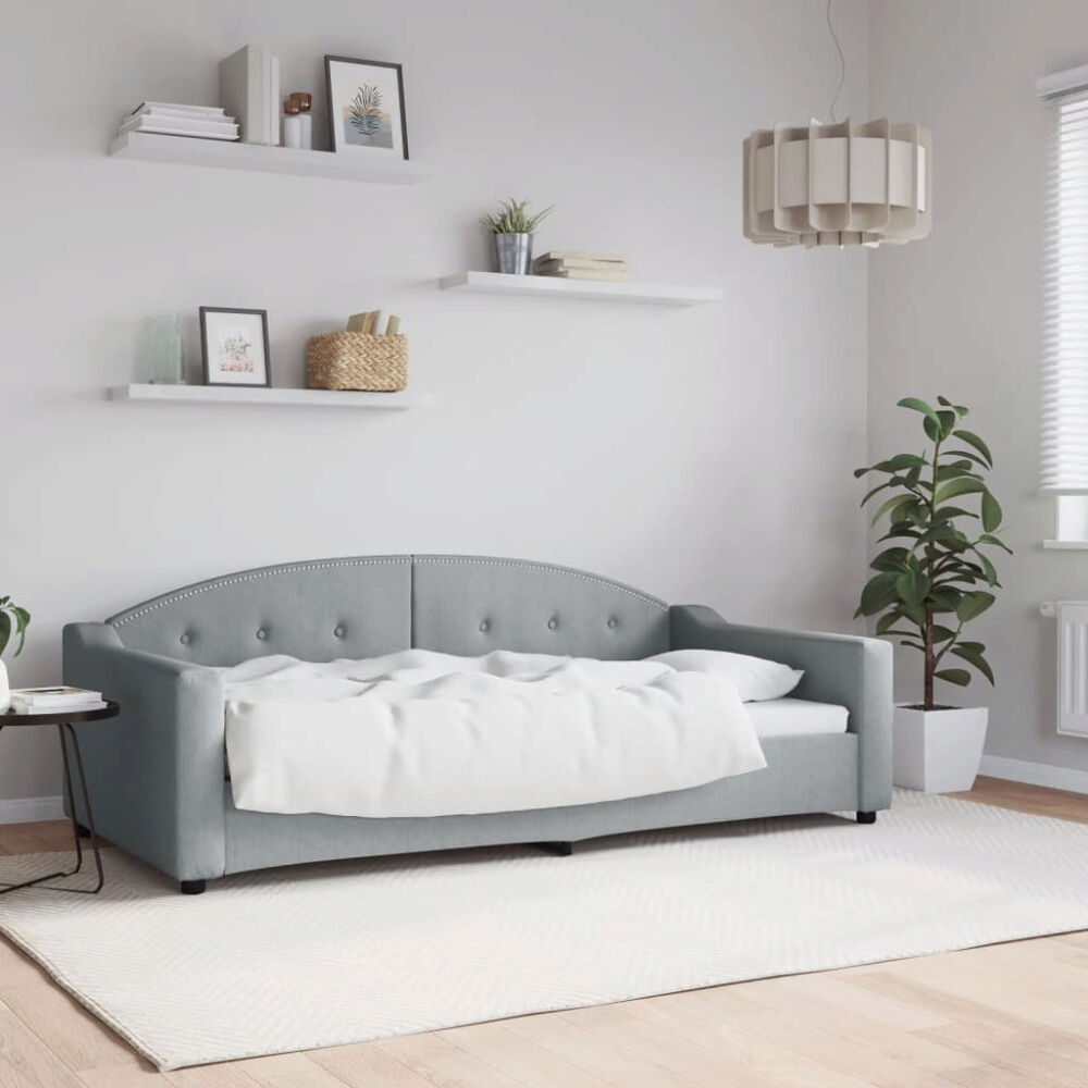 vidaXL Dagbädd ljusgrå 90x190 cm tyg