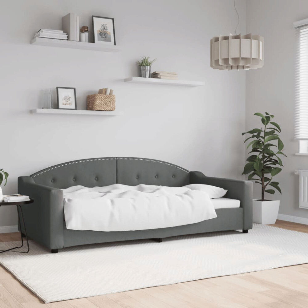 vidaXL Dagbädd mörkgrå 90x190 cm tyg