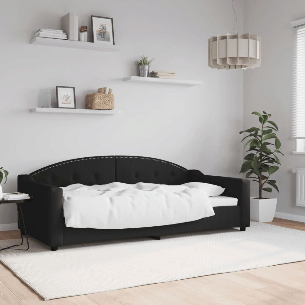 vidaXL Dagbädd svart 90x190 cm tyg