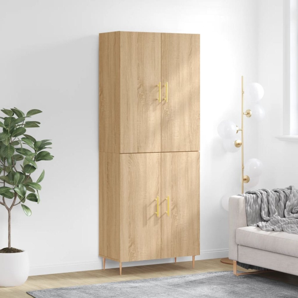 vidaXL Högskåp sonoma-ek 69,5x34x180 cm konstruerat trä