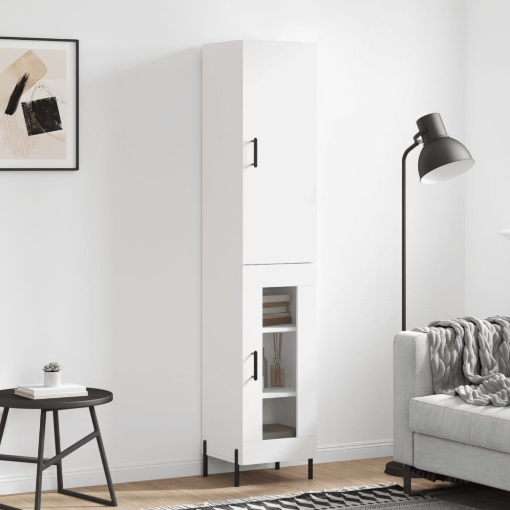 vidaXL Högskåp vit 34,5x34x180 cm konstruerat trä