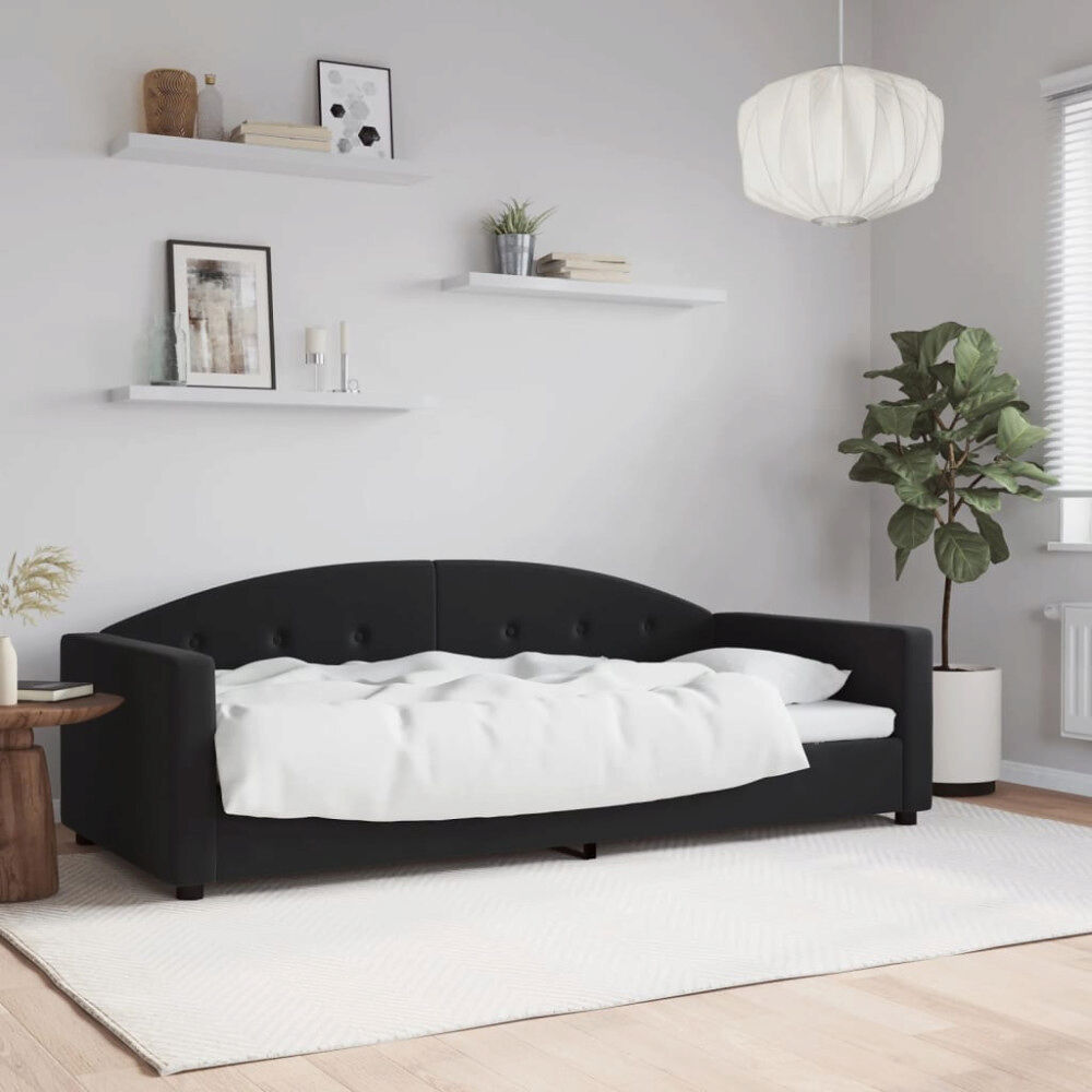 vidaXL Dagbädd svart 90x200 cm sammet