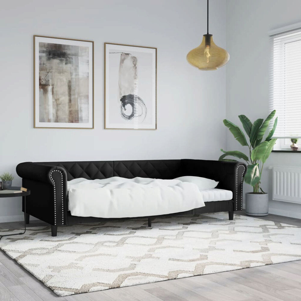 vidaXL Dagbädd svart 100x200 cm konstläder