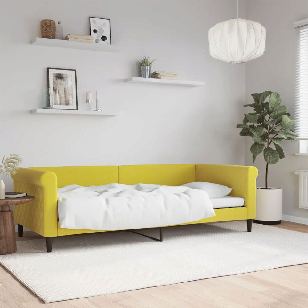 vidaXL Dagbädd gul 90x200 cm sammet