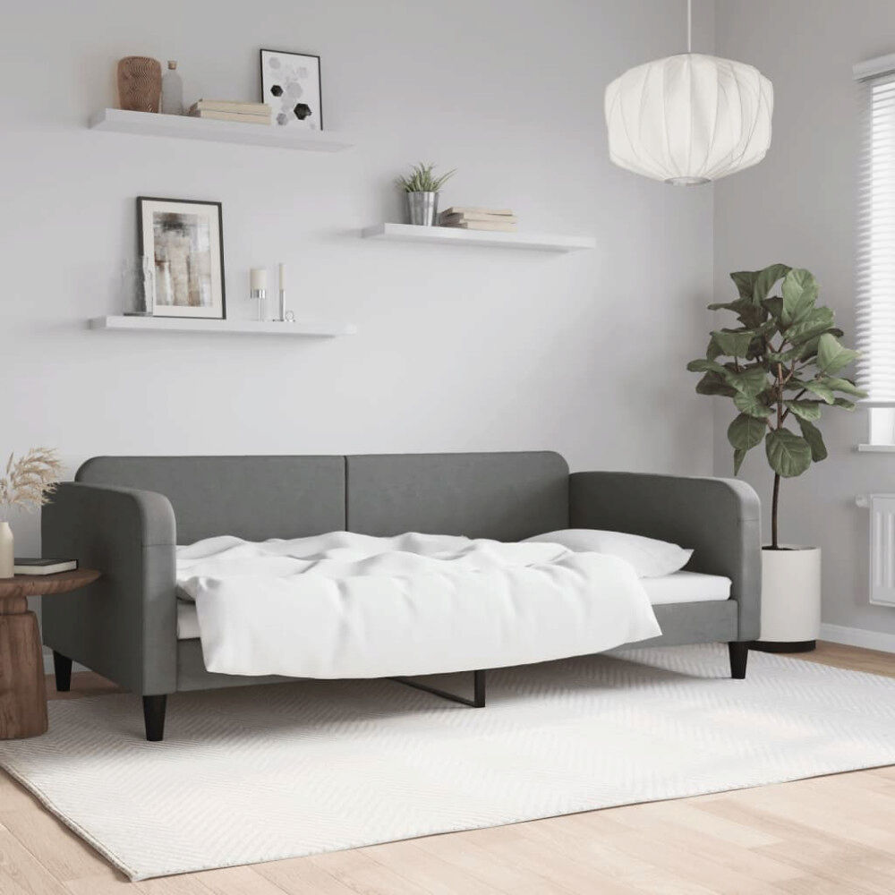 vidaXL Dagbädd mörkgrå 100x200 cm tyg