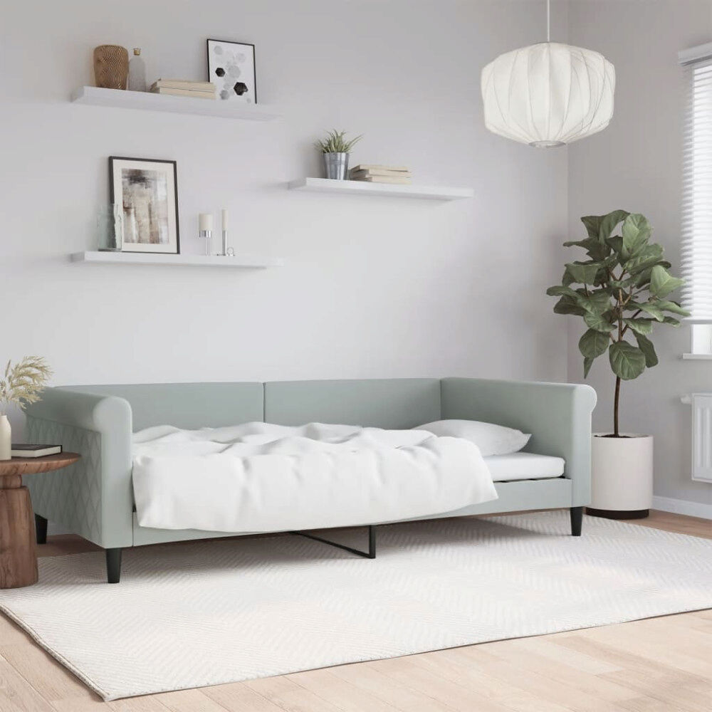 vidaXL Dagbädd ljusgrå 100x200 cm sammet