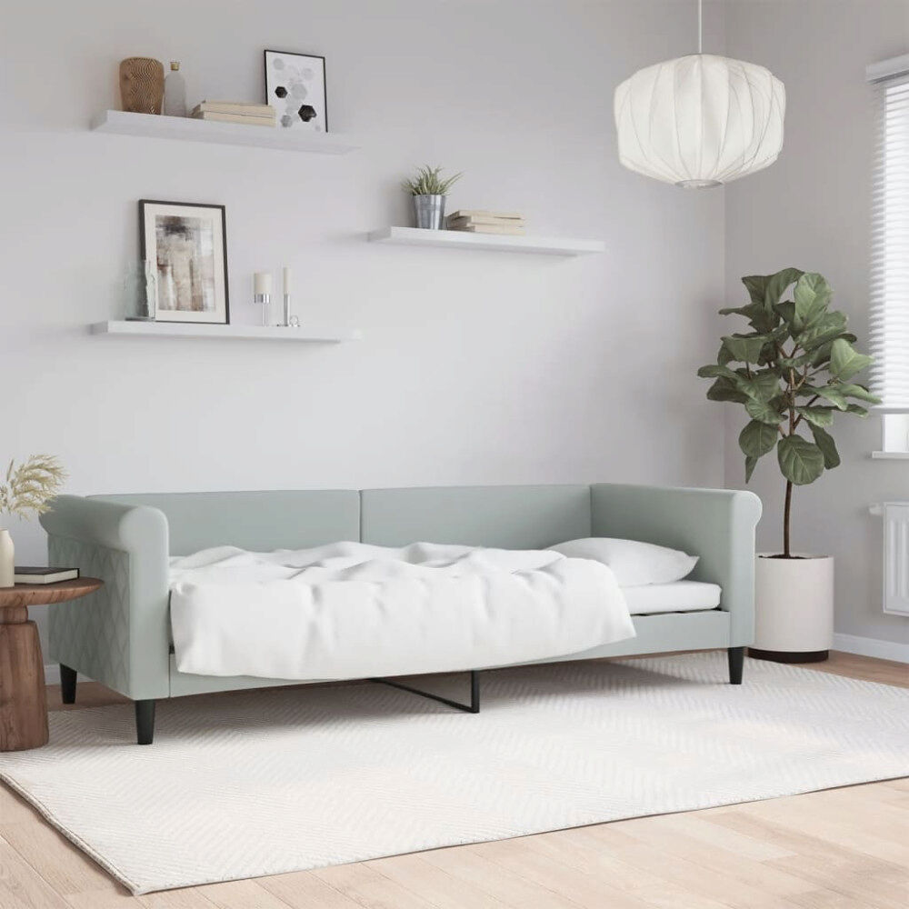 vidaXL Dagbädd ljusgrå 80x200 cm sammet