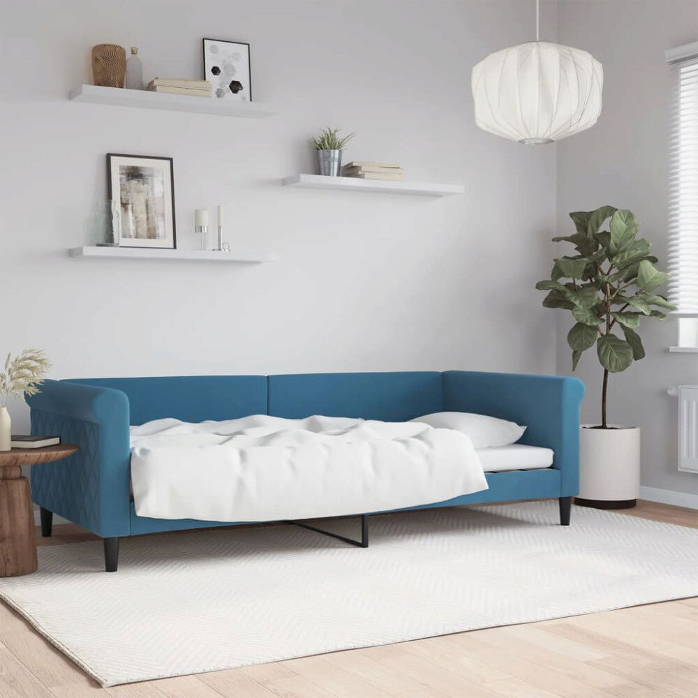 vidaXL Dagbädd blå 90x200 cm sammet