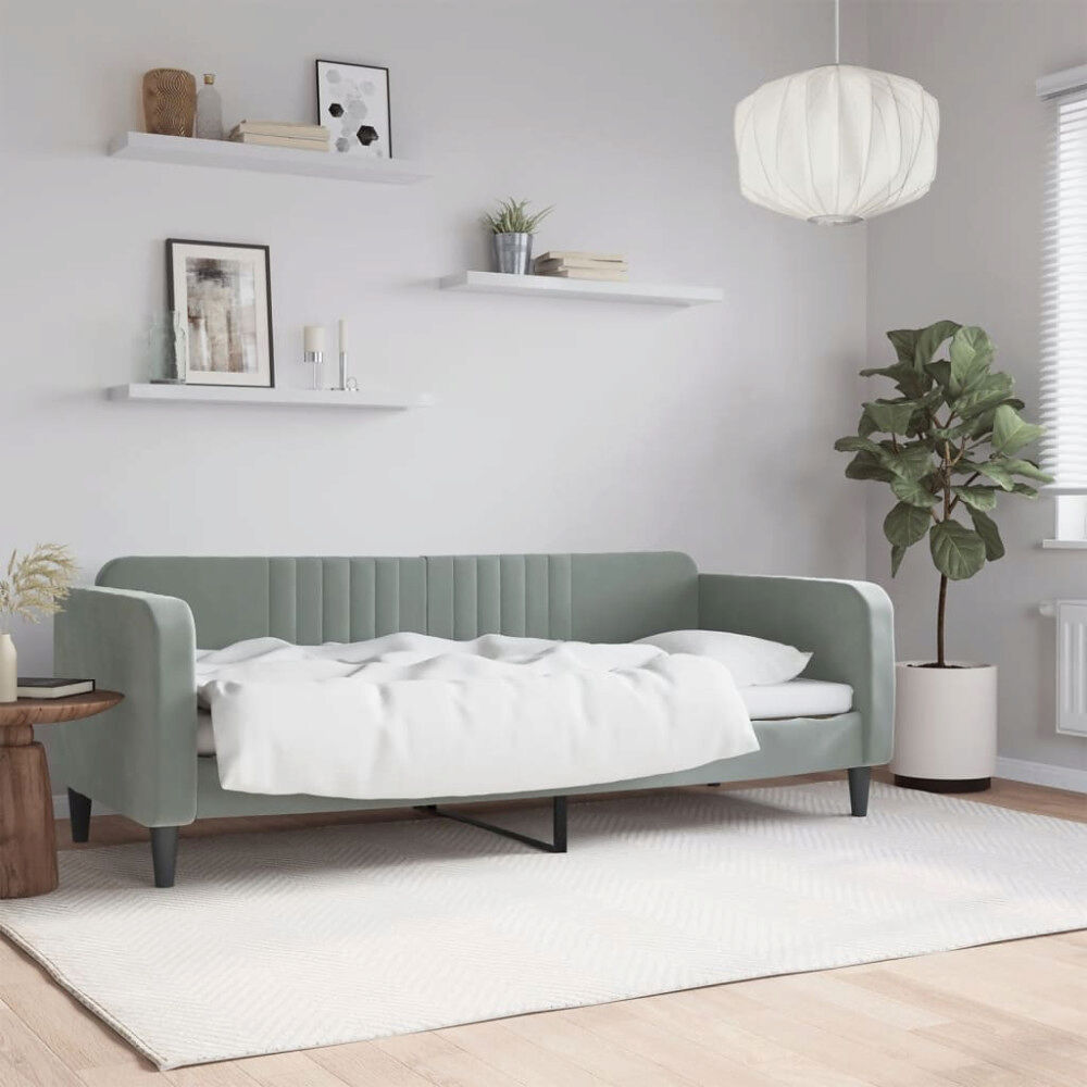 vidaXL Dagbädd ljusgrå 80x200 cm sammet
