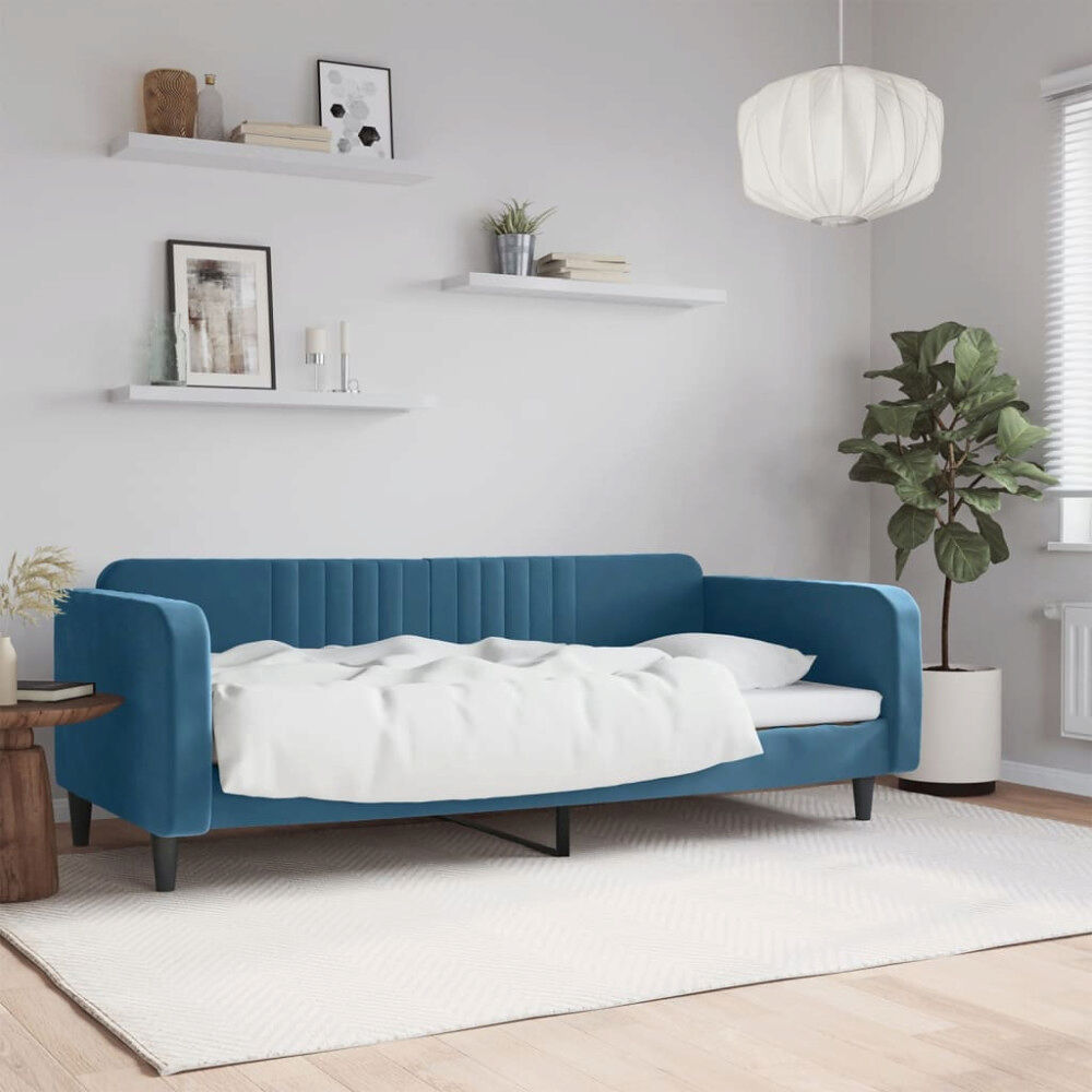 vidaXL Dagbädd blå 90x200 cm sammet