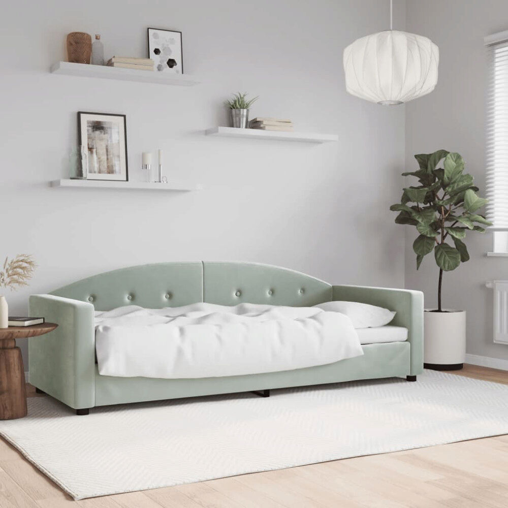 vidaXL Dagbädd ljusgrå 80x200 cm sammet