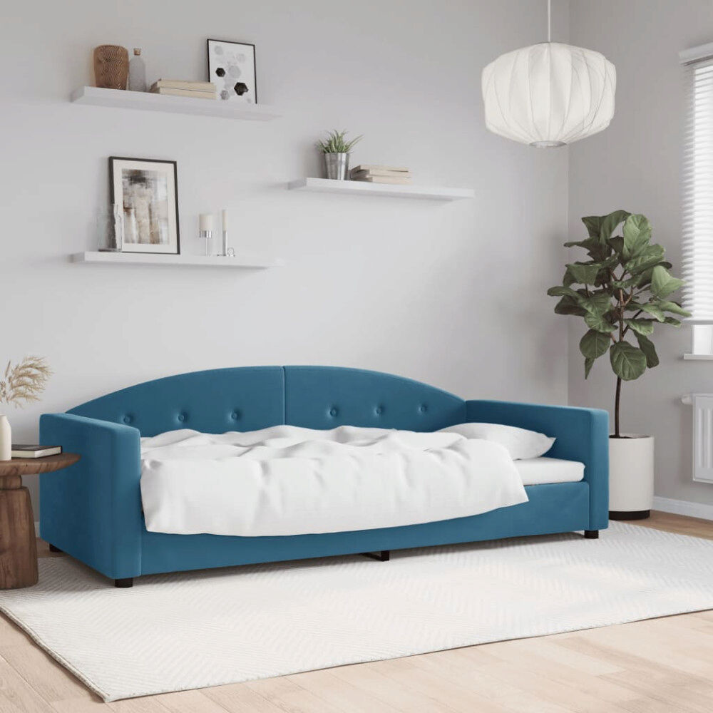 vidaXL Dagbädd blå 90x200 cm sammet