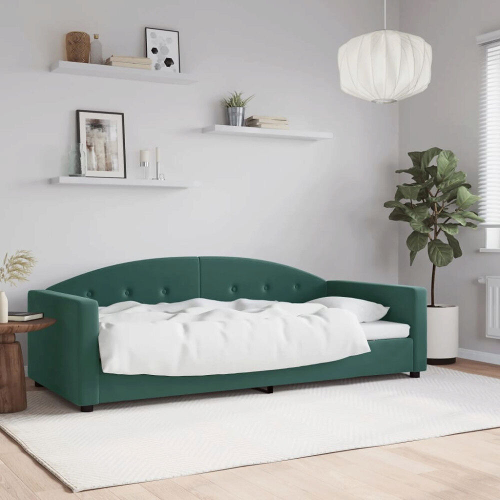 vidaXL Dagbädd mörkgrön 90x200 cm sammet