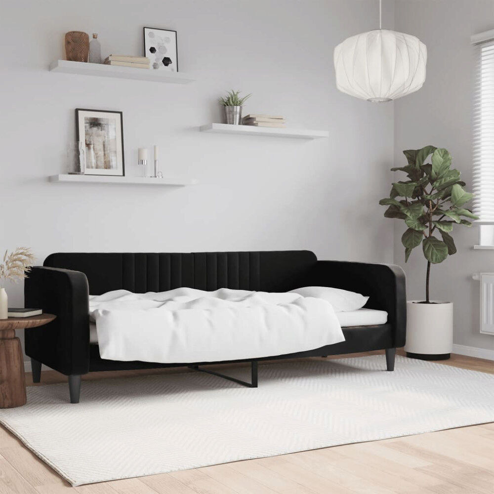 vidaXL Dagbädd svart 80x200 cm sammet