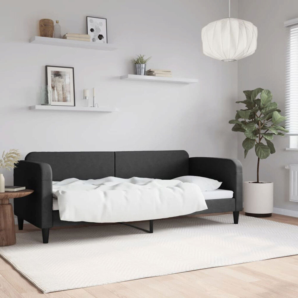 vidaXL Dagbädd svart 80x200 cm tyg