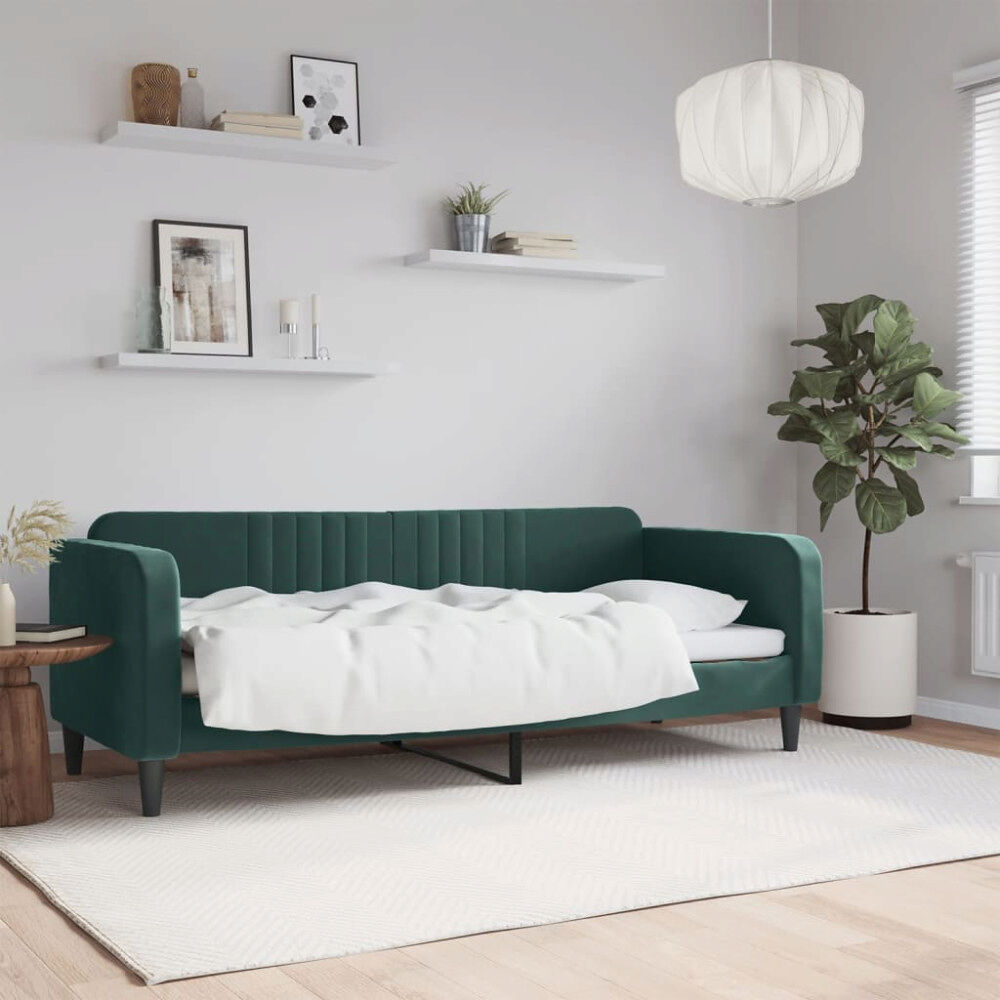 vidaXL Dagbädd mörkgrön 80x200 cm sammet