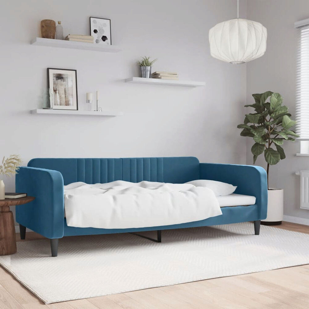 vidaXL Dagbädd blå 100x200 cm sammet