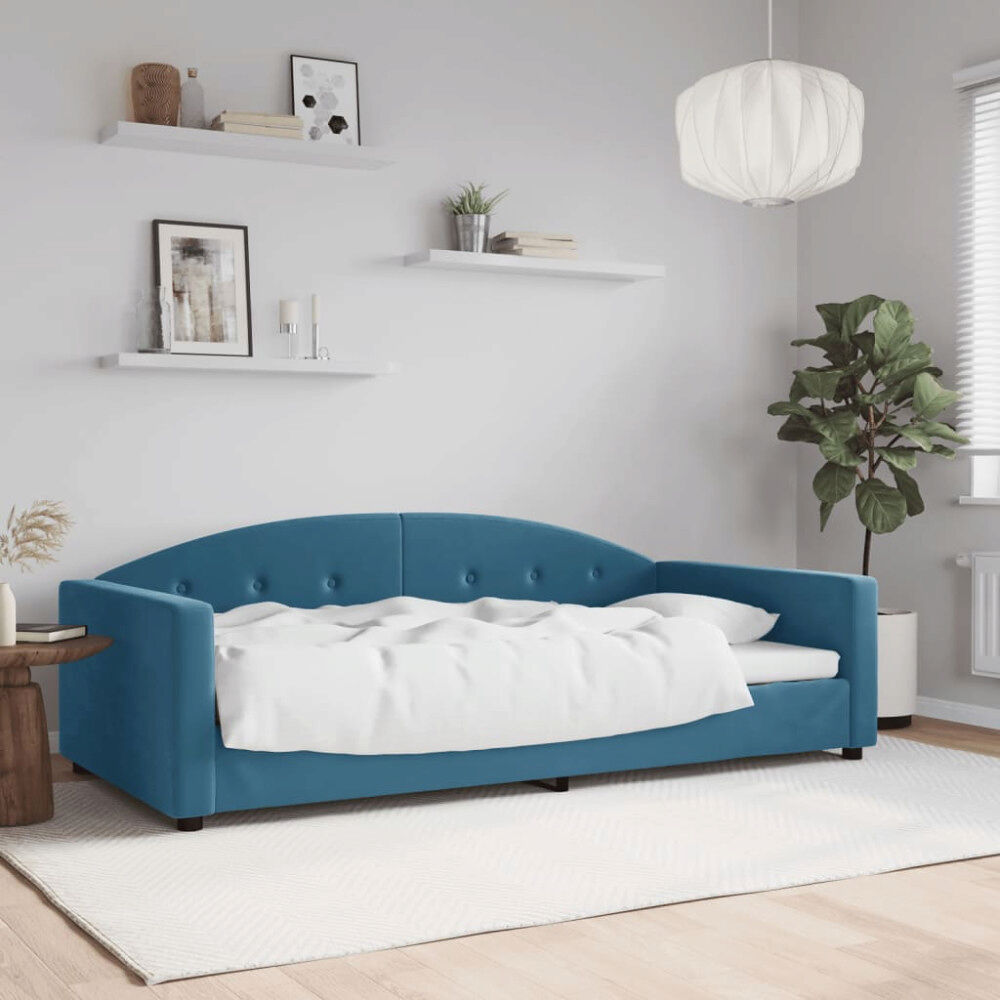 vidaXL Dagbädd blå 100x200 cm sammet