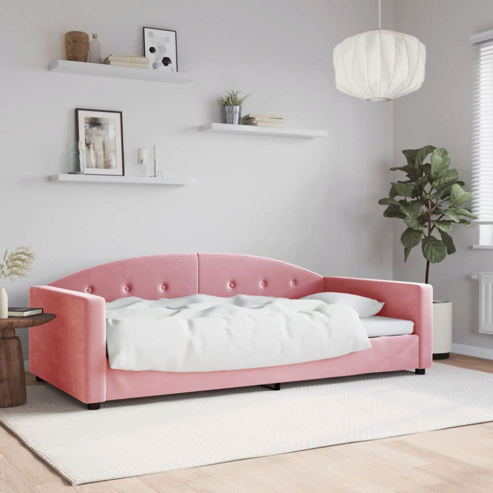 vidaXL Dagbädd rosa 100x200 cm sammet