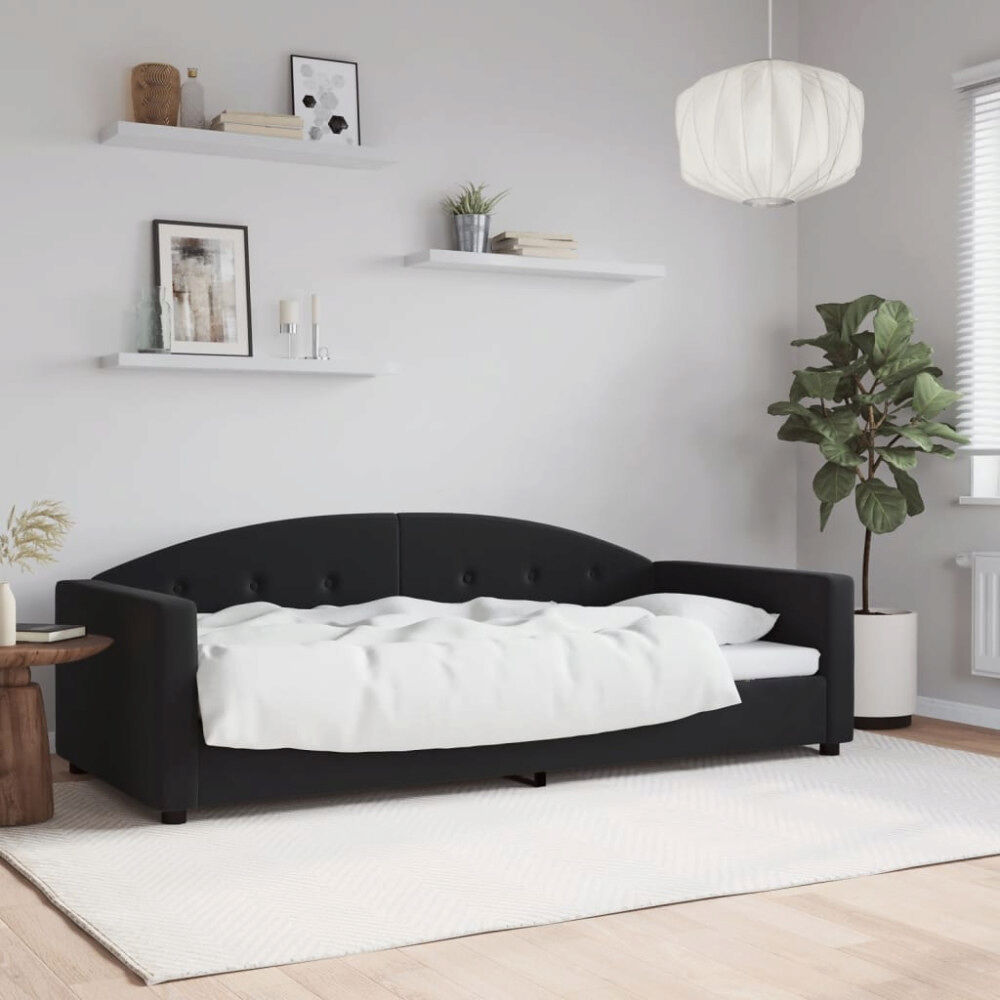 vidaXL Dagbädd svart 90x190 cm sammet