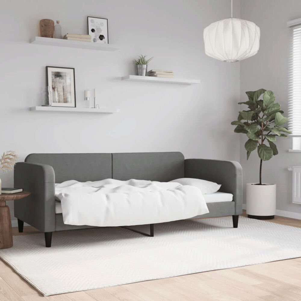 vidaXL Dagbädd mörkgrå 90x190 cm tyg
