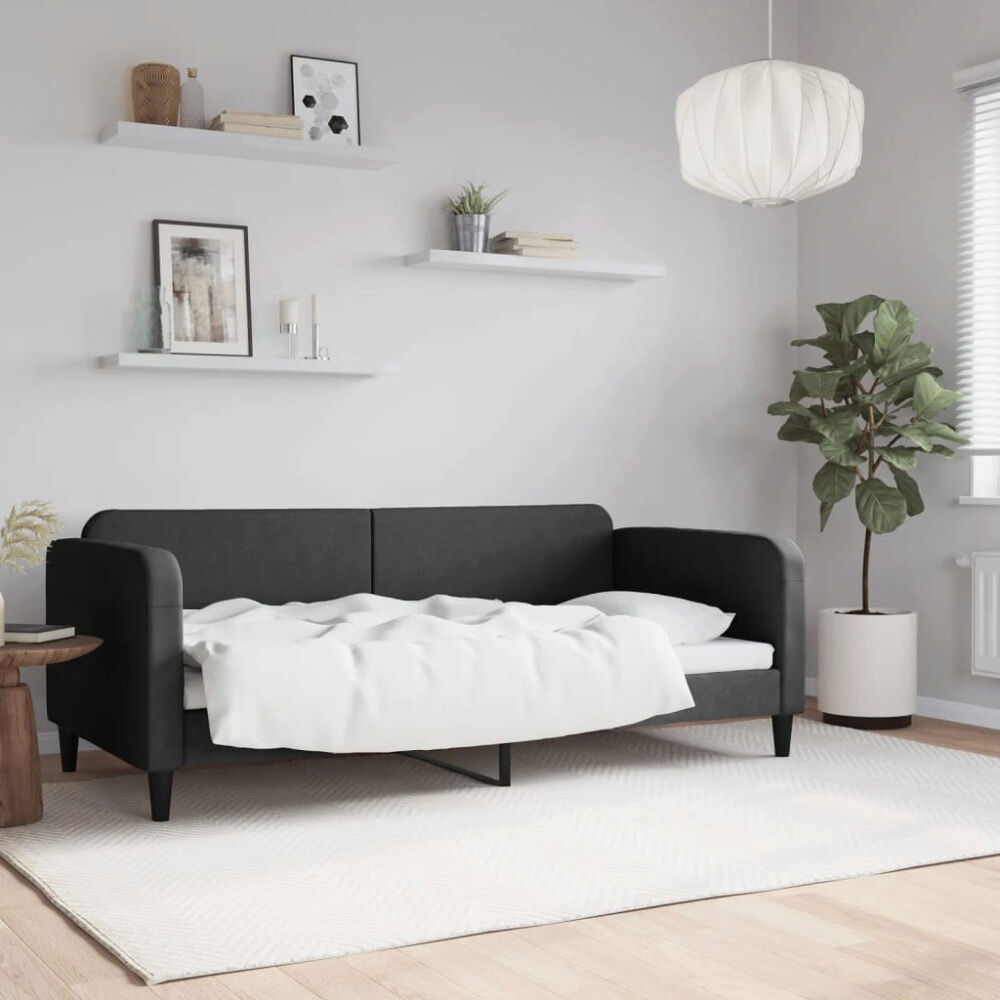 vidaXL Dagbädd svart 90x190 cm tyg