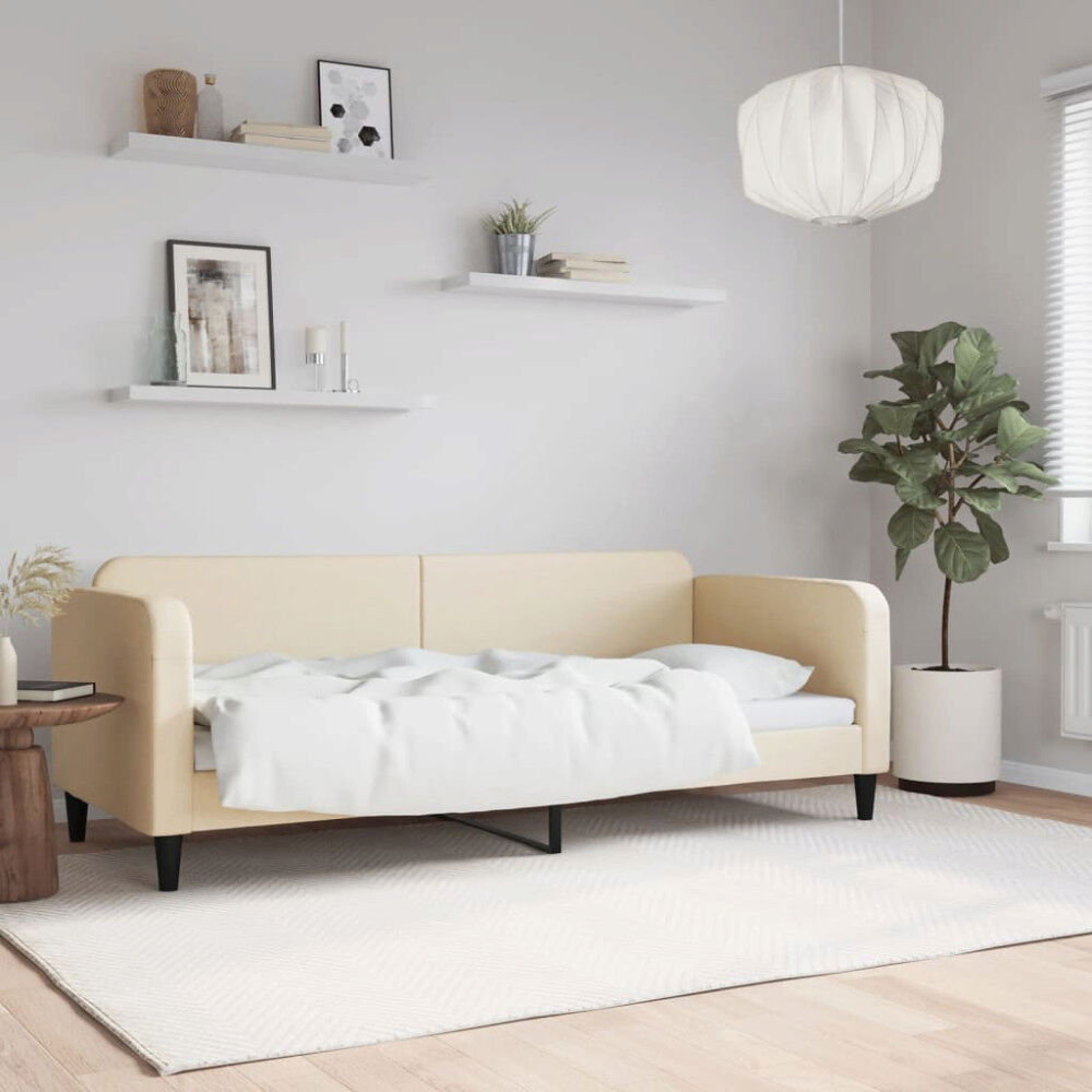 vidaXL Dagbädd gräddvit 80x200 cm tyg