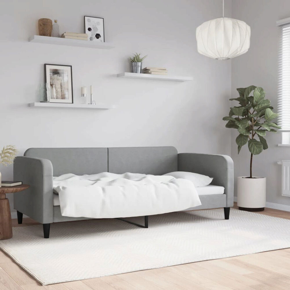 vidaXL Dagbädd ljusgrå 90x190 cm tyg